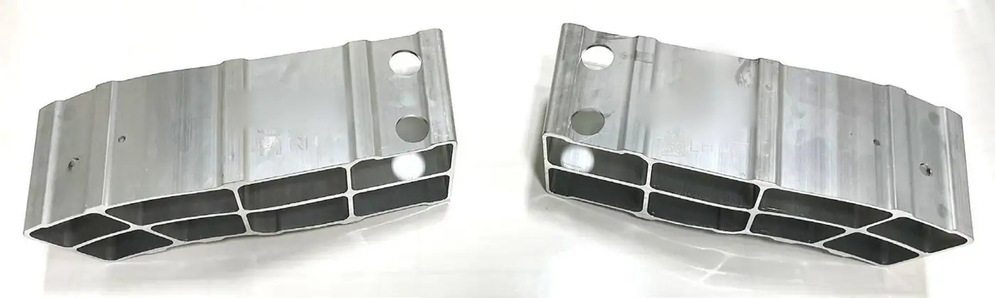 Multi-cell aluminum extrusions cut for crush boxes
