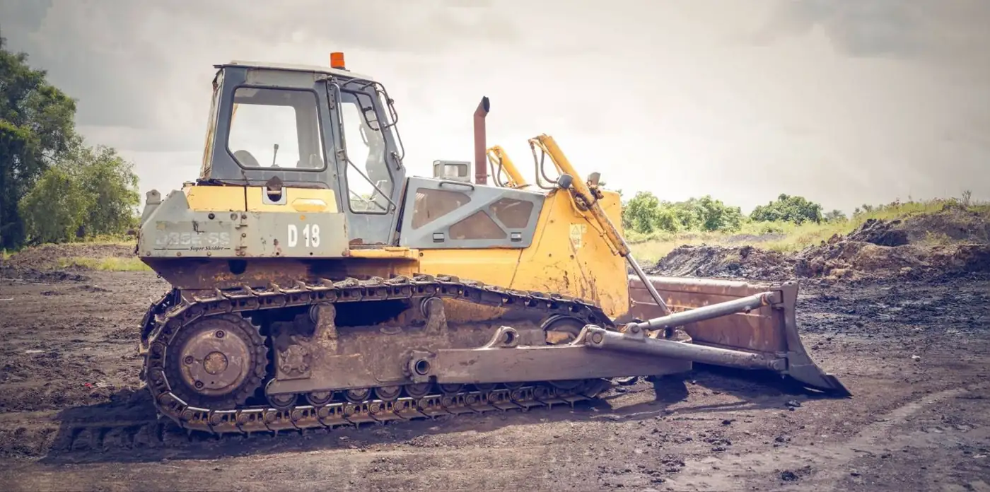 Crawler dozer on a construction site