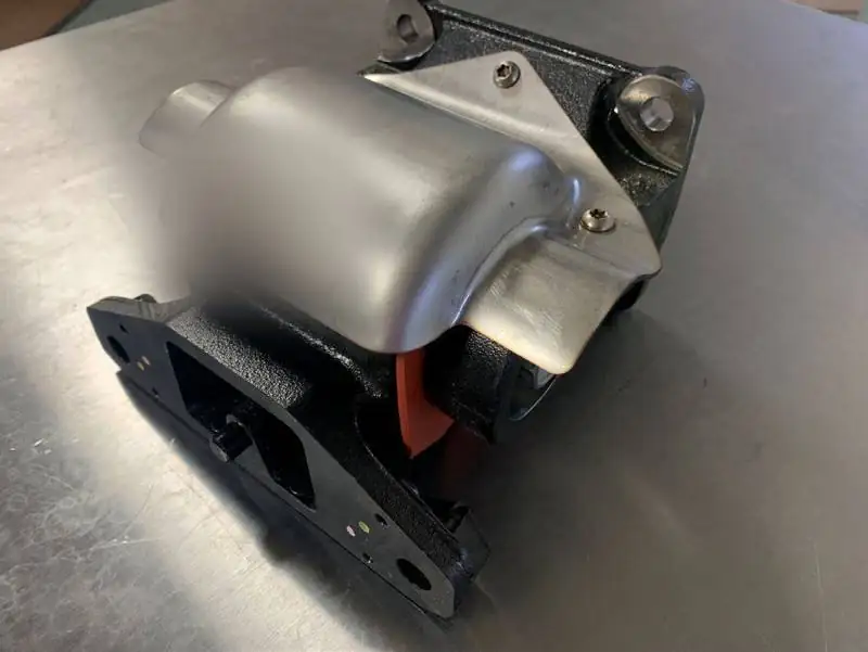 Engine mount assembly, Iron, stamped steel, bonded rubber