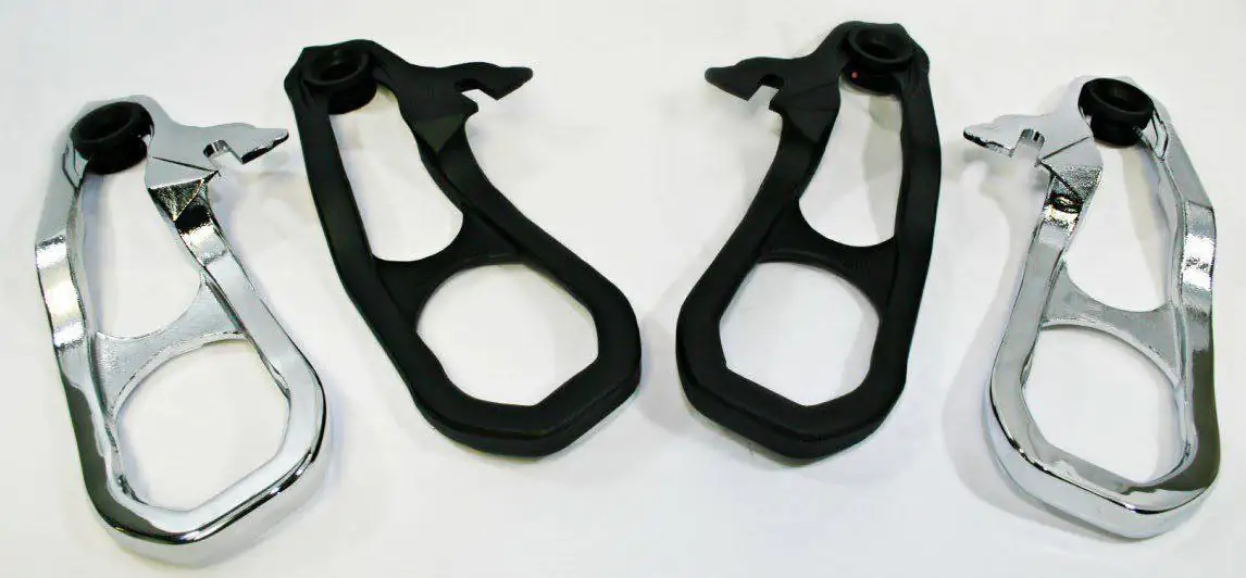 Chrome and black forged tow hooks