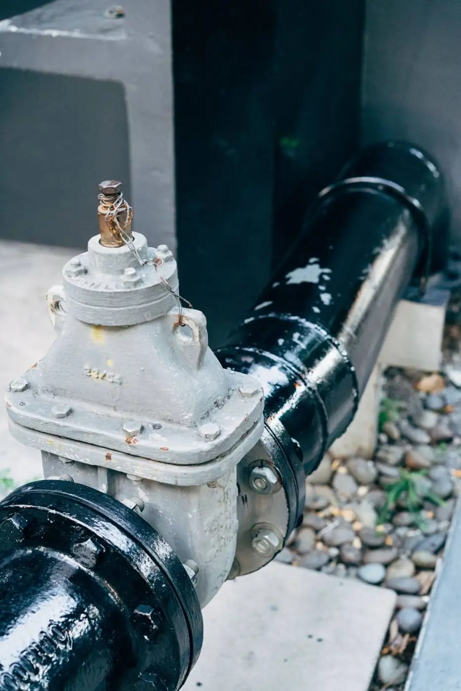 Cast iron gate valve on a water line